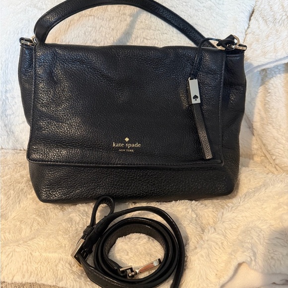 Kate Spade Black Pebbled Leather Shoulder/Crossbody Bag 8x13 - Picture 4 of 15